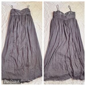 NWT Amsale 100% silk crinkle chiffon maxi dress